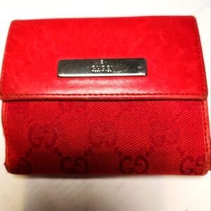 Gucci Scarlet Leather Handbag with Silver Detail
